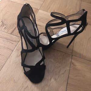 Jimmy Choo Lang memento Ankle-wrap suede heels